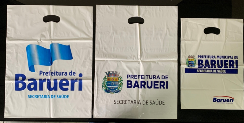 Venda de Sacola Plástica Boca de Palhaço Personalizada Governador Valadares - Sacola Plástica Alça Vazada Personalizada